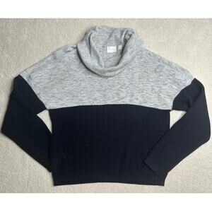 CYRUS: Two-Tone Cowl Neck Sweater Gray and Black